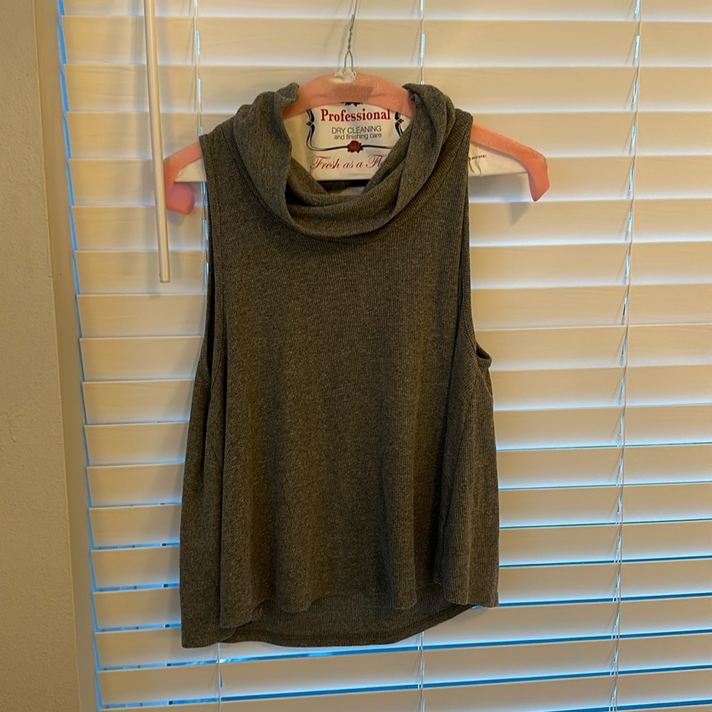 Grey Turtleneck Tank Top